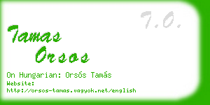 tamas orsos business card