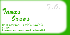 tamas orsos business card